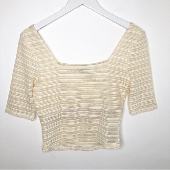 NSR | NEW Stripe Shelly Stretch Knit Top Size Medium - Picture 4 of 6